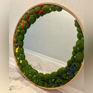 Custom hand made moss mirror